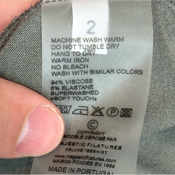 Majestic Filatures Shirt Deluxe Tee Turtle Neck Superwashed Gray Casual small - Picture 15 of 16